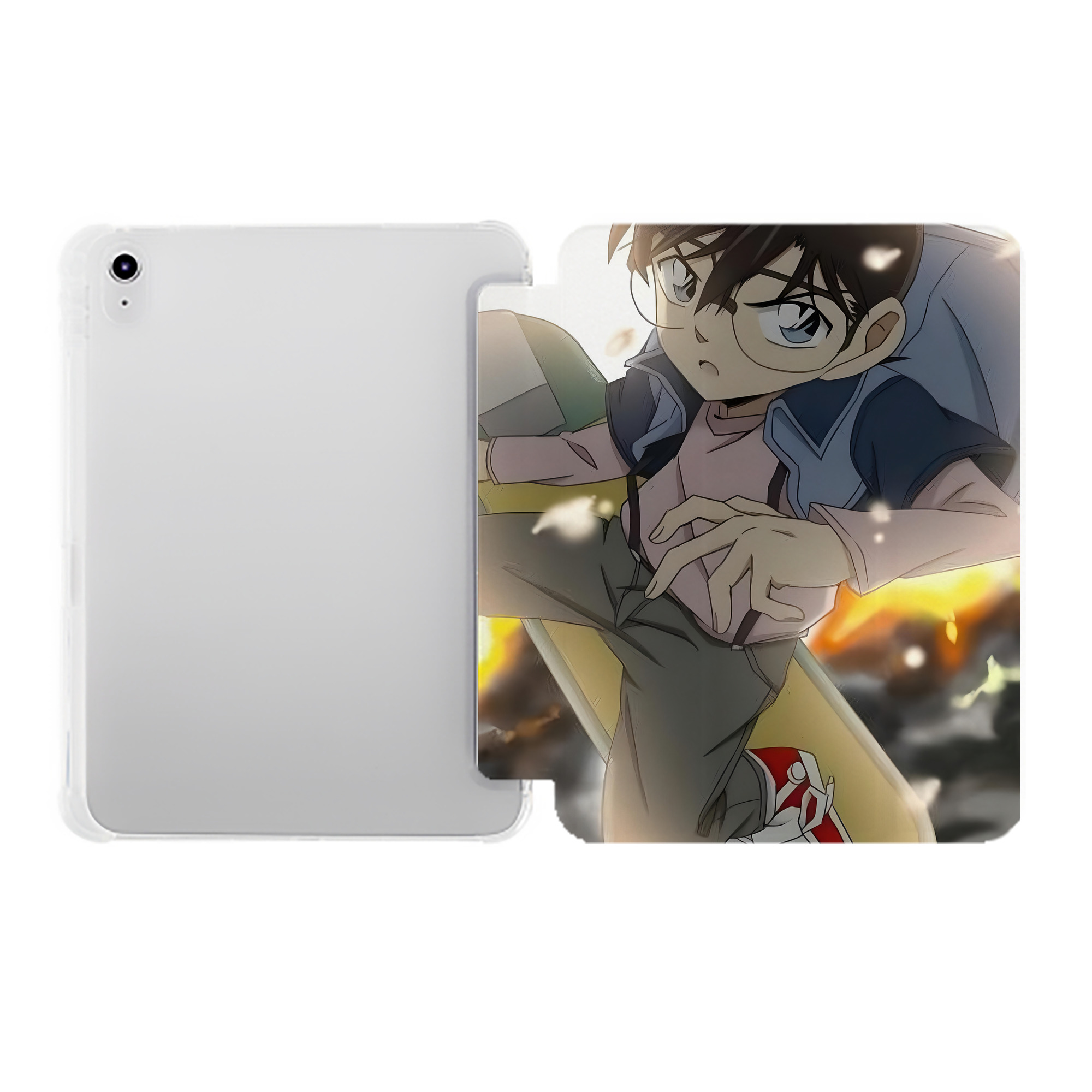 （画像用） 名探偵コナン Detective Conan IPad ケース ペン収納付き 三つ折りスタンド PUレザー×シリコン 対応機種9.5/10.5/10.9インチ